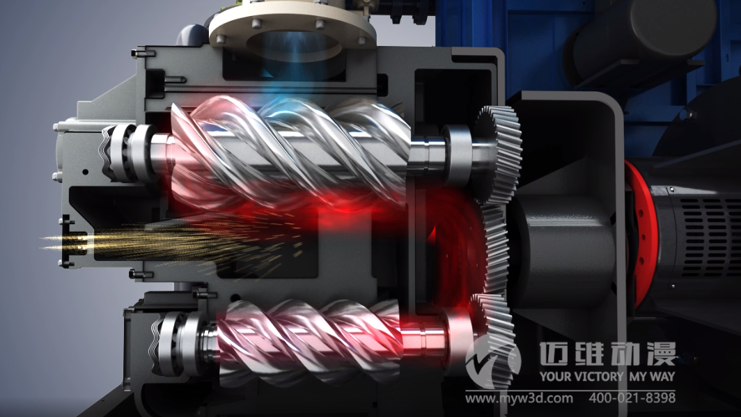 雙螺桿壓縮機(jī)產(chǎn)品演示三維動(dòng)畫(huà)(圖1) 雙螺桿壓縮機(jī)產(chǎn)品演示三維動(dòng)畫(huà)(圖1)