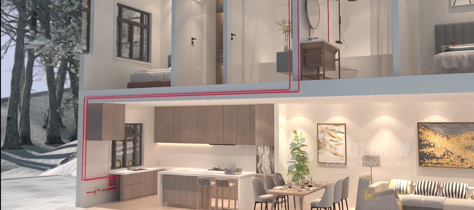 室內(nèi)管道安裝三維動(dòng)畫(huà)展示(圖5) 室內(nèi)管道安裝三維動(dòng)畫(huà)展示(圖5)