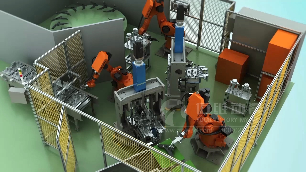 自動(dòng)機(jī)械手臂三維動(dòng)畫展示(圖1) 自動(dòng)機(jī)械手臂三維動(dòng)畫展示(圖1)