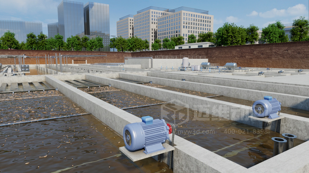 工業(yè)三維動(dòng)畫(huà)制作,企業(yè)展示市政污水處理技術(shù)的得力宣傳展示工具！(圖1)