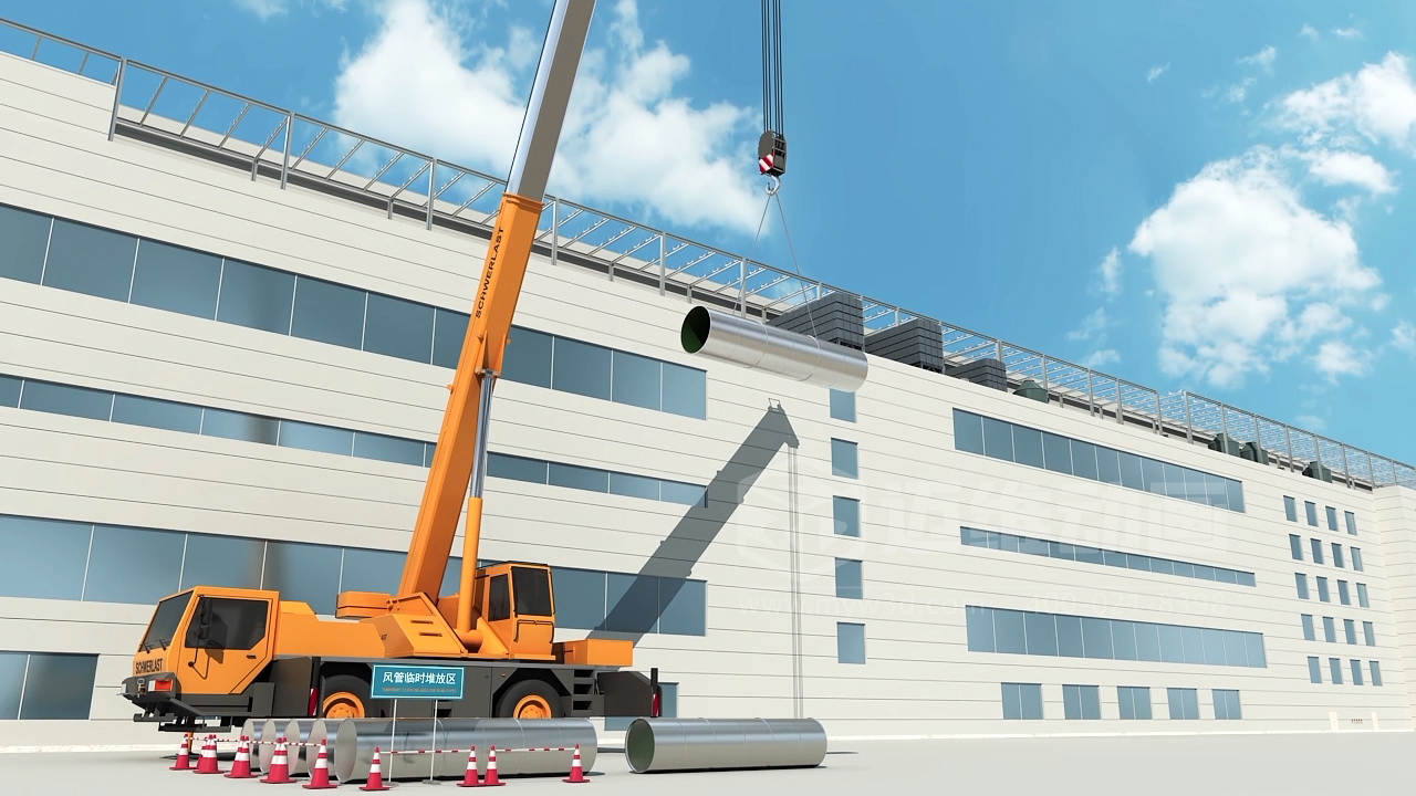 工藝排氣系統(tǒng)工程施工三維動(dòng)畫(huà)展示(圖4) 工藝排氣系統(tǒng)工程施工三維動(dòng)畫(huà)展示(圖4)