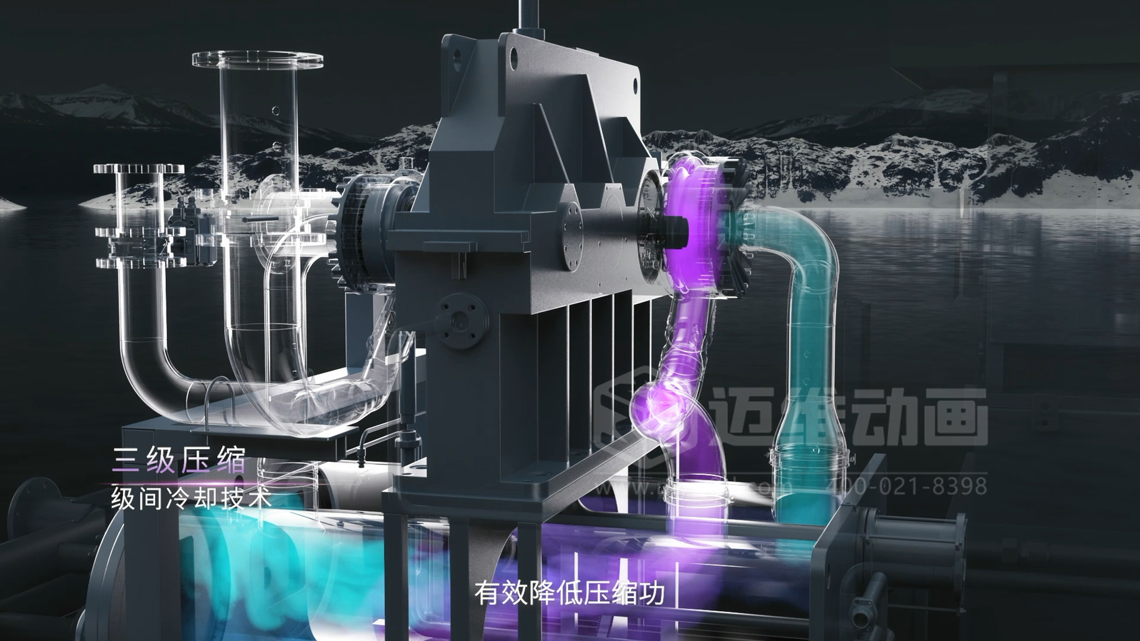 三維動畫賦能離心空壓機：破解技術(shù)展示難題，讓核心優(yōu)勢 ‘一目了然’(圖2)