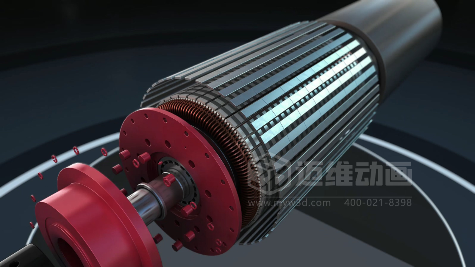 電機企業(yè)選型必看！三維動畫還原永磁直驅電機全場景表現(xiàn)：從結構、效能到場景應用，可視化看懂 “無齒輪驅動” 黑科技(圖2)