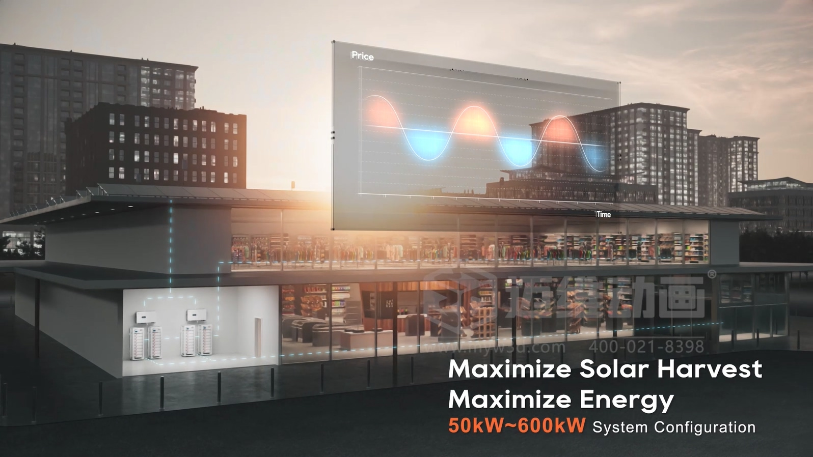 光伏儲能應用場景難落地展示？新能源三維動畫來解決，真實再現(xiàn)家庭 / 工商業(yè)場景，設備價值一眼看懂！(圖2)