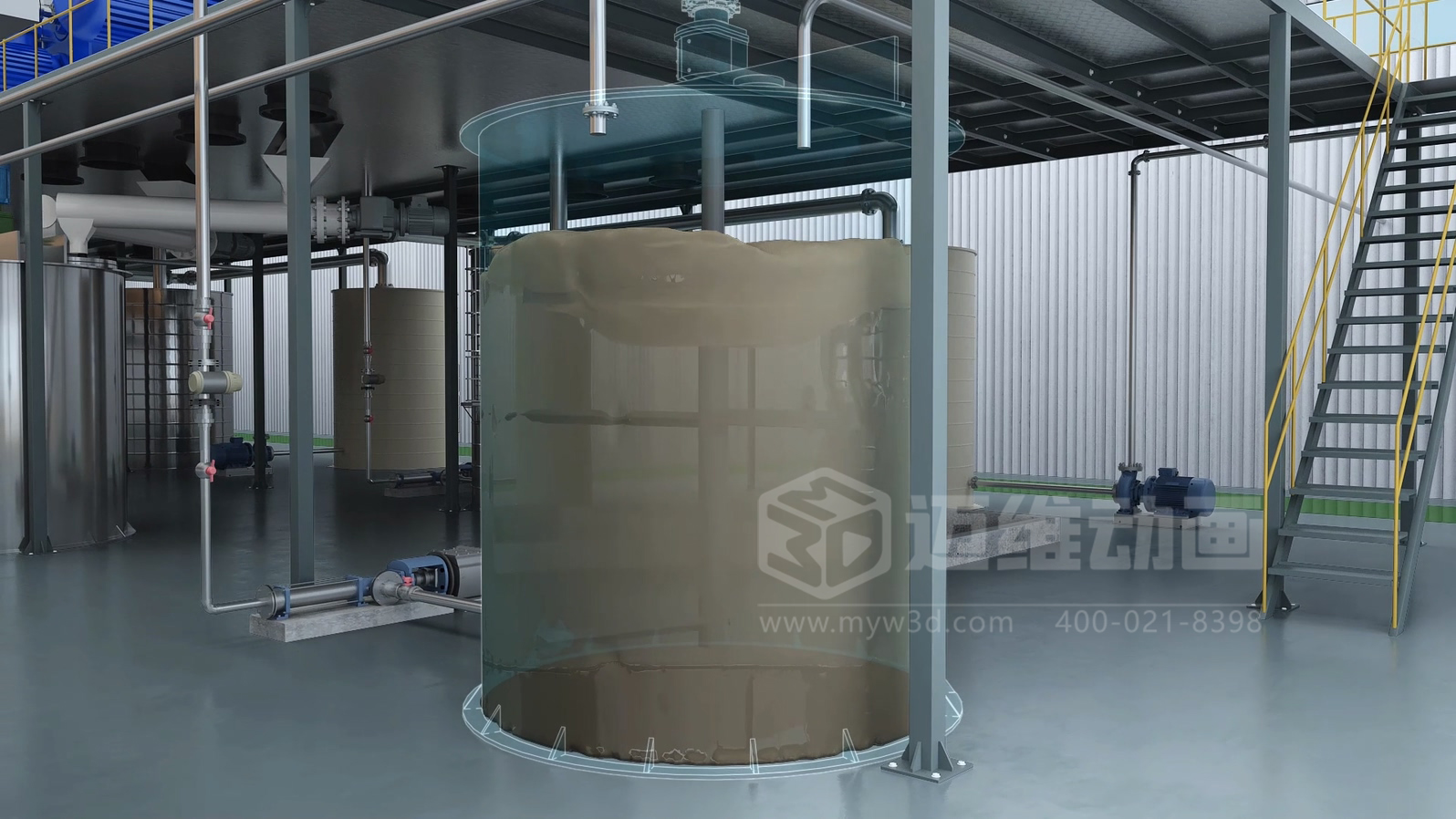 飛灰水洗資源化處理工藝三維動(dòng)畫(圖2) 飛灰水洗資源化處理工藝三維動(dòng)畫(圖2)