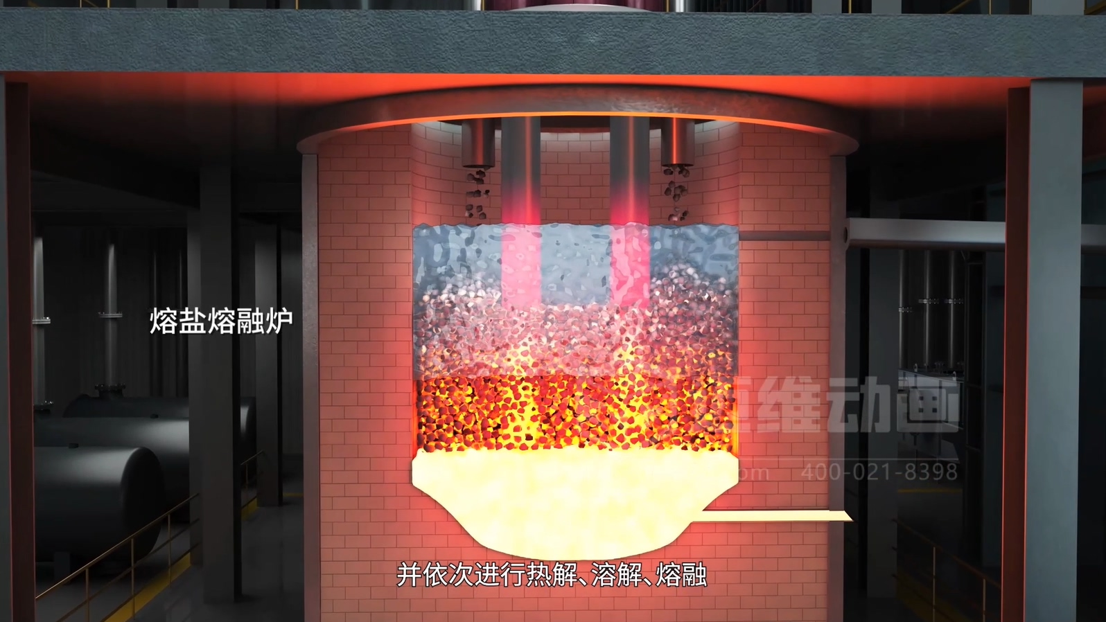 生活垃圾焚燒飛灰熔鹽熔融資源化工藝技術(shù)三維動畫(圖5)